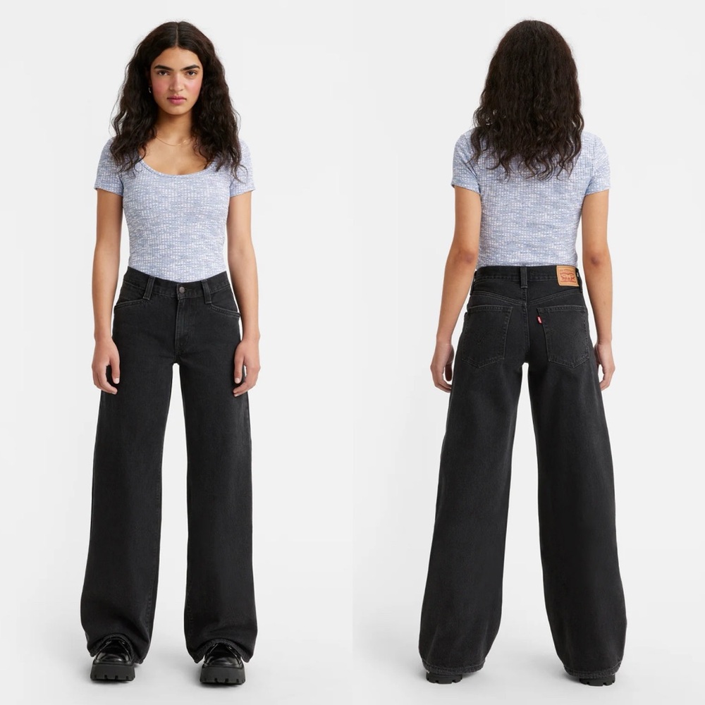 Levi’s 94 Baggy Wide Leg Jeans Black - Picture 1 of 5
